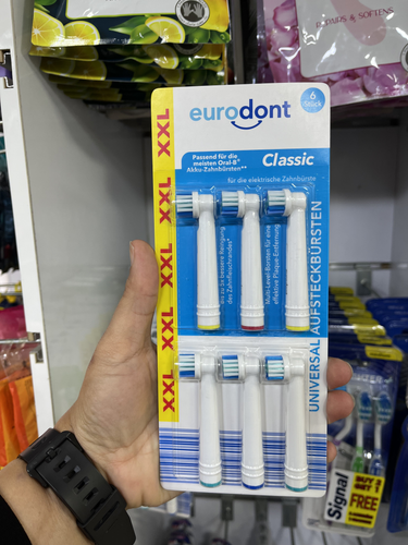 سری جایگزین مسواک برقی یورو-دونت (eurodont) مدل XXL - سازگار با Oral-B بسته4و6 عددی