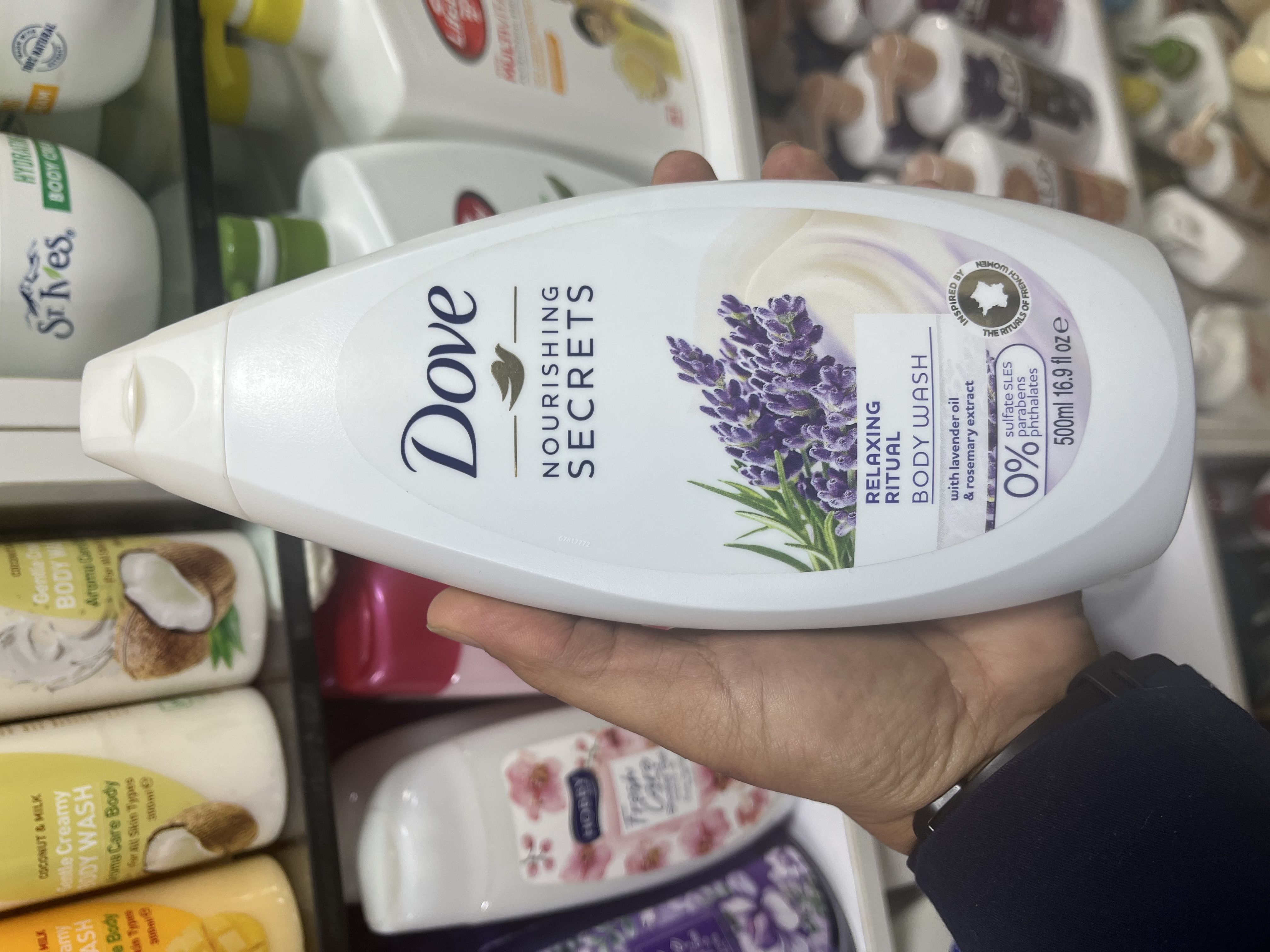 شامپو بدن داو (Dove) مدل Relaxing Ritual حاوی روغن اسطوخودوس و رزماری حجم 500 میلیلیتر