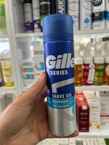 ژل اصلاح صورت ژیلت (Gillette) سری Series مدل Moisturising حاوی کره کاکائو - حجم 200 میلیلیتر
