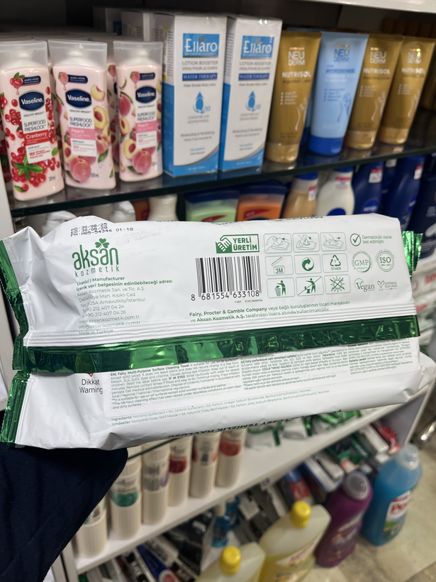 دستمال مرطوب چندمنظوره سطوح فایری (Fairy) مدل Fresh - حاوی سرکه و پروبیوتیک100 عددی