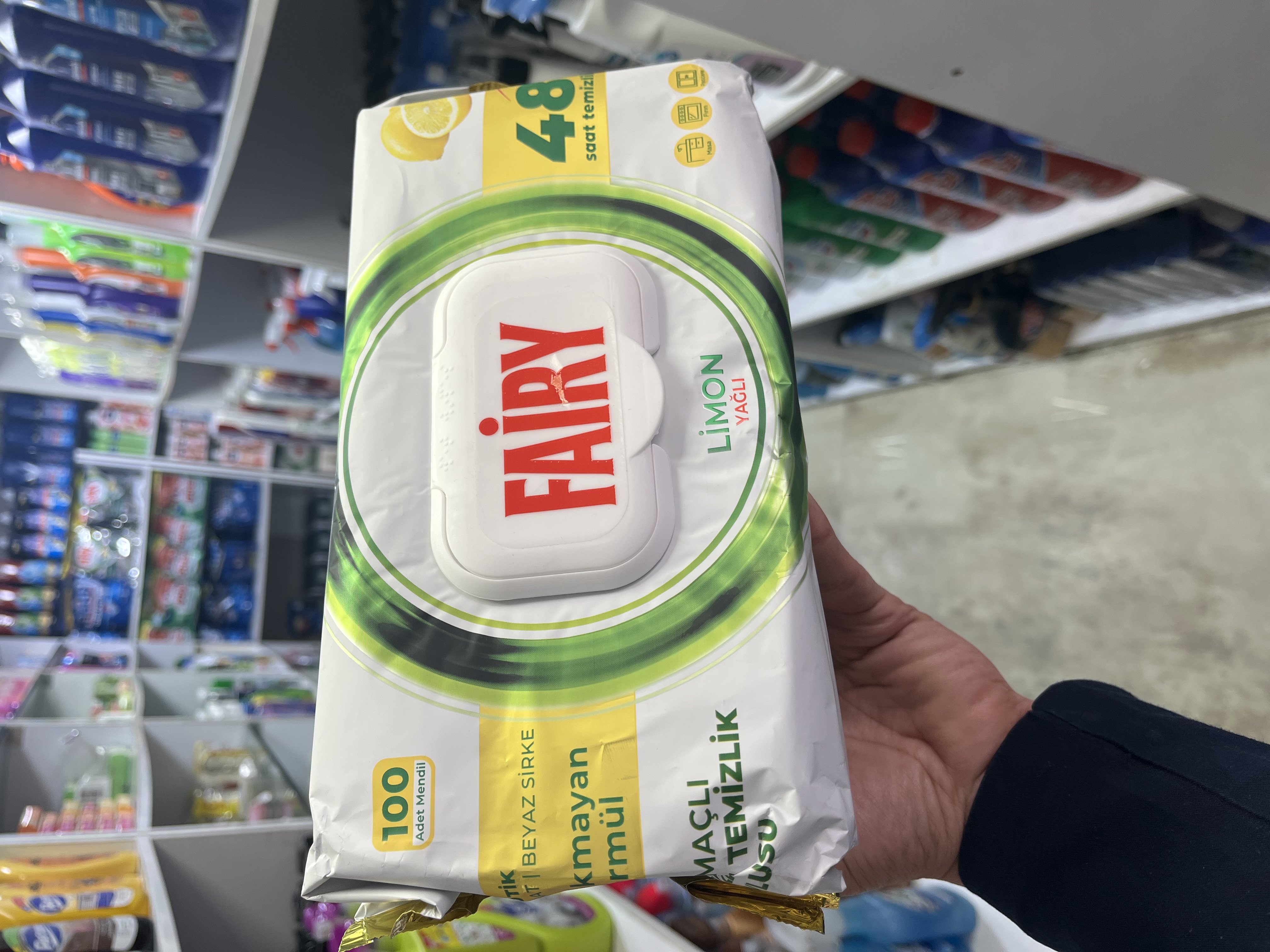 دستمال مرطوب چندمنظوره سطوح فایری (Fairy) - رایحه لیمو و سرکه (۱۰۰ عددی)