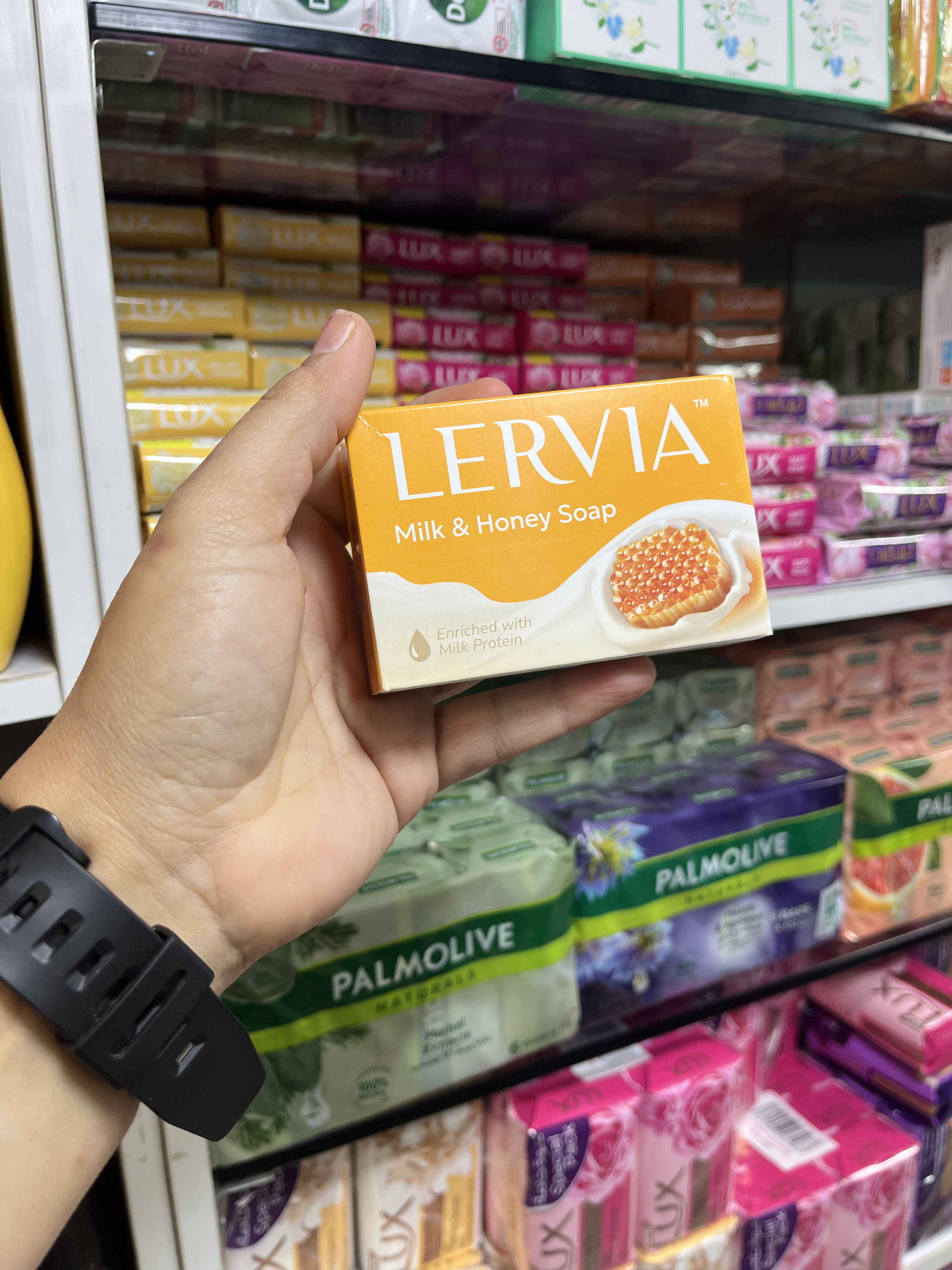 صابون شیر و عسل لرویا (Lervia) مدل Milk & Honey حاوی پروتئین شیر - 90 گرم