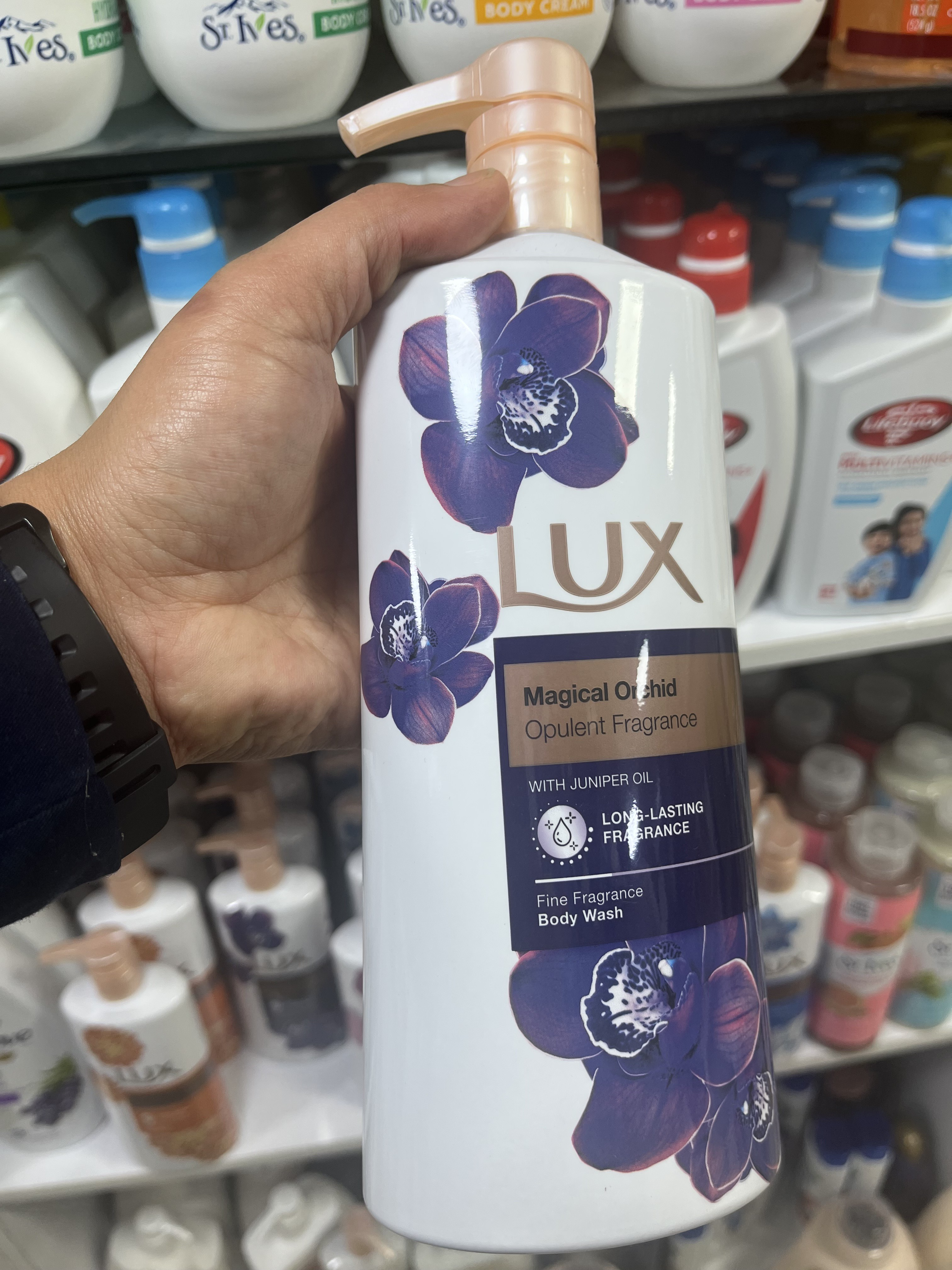 شامپو بدن لوکس (LUX) مدل Magical Orchid (ارکیده جادویی) حاوی روغن سرو کوهی حجم ۶۰۰ میلی‌لیتر