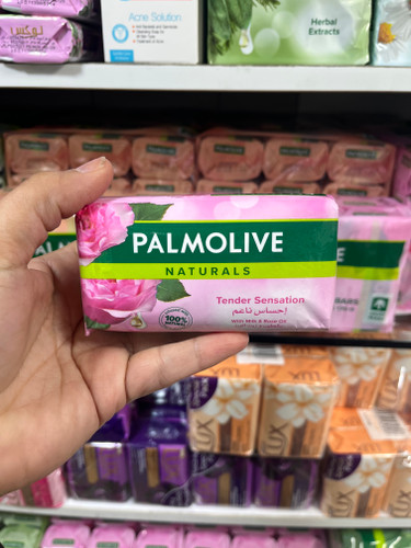 صابون طبیعی پالمولیو (Palmolive) مدل Tender Sensation حاوی شیر و روغن رُز - 170 گرم