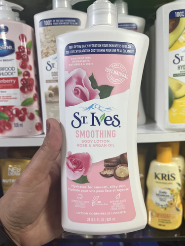 لوسیون بدن نرم کننده سن تیوز (St. Ives) مدل گل رز و روغن آرگان
