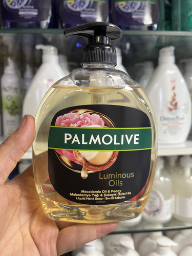 مایع دستشویی پالمولیو (Palmolive) مدل Luminous Oils حاوی روغن ماکادمیا و گل صدتومانی - ۵۰۰ میلیلیتر